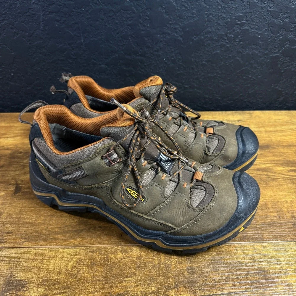 KEEN Durand Low 1011552 Brown Leather Hiking Shoes Mens 10 American Built